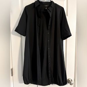 Black Knee Length Button Up Cardigan